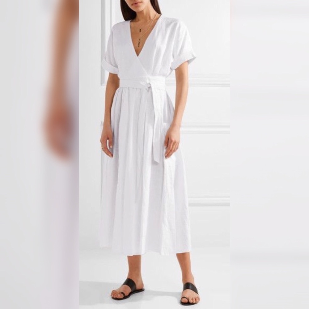 Mara Hoffman Organic Linen Wrap Midi dress